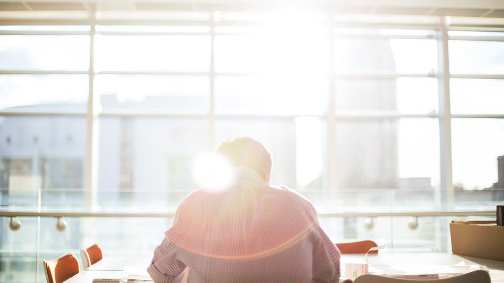 Man sat at desk